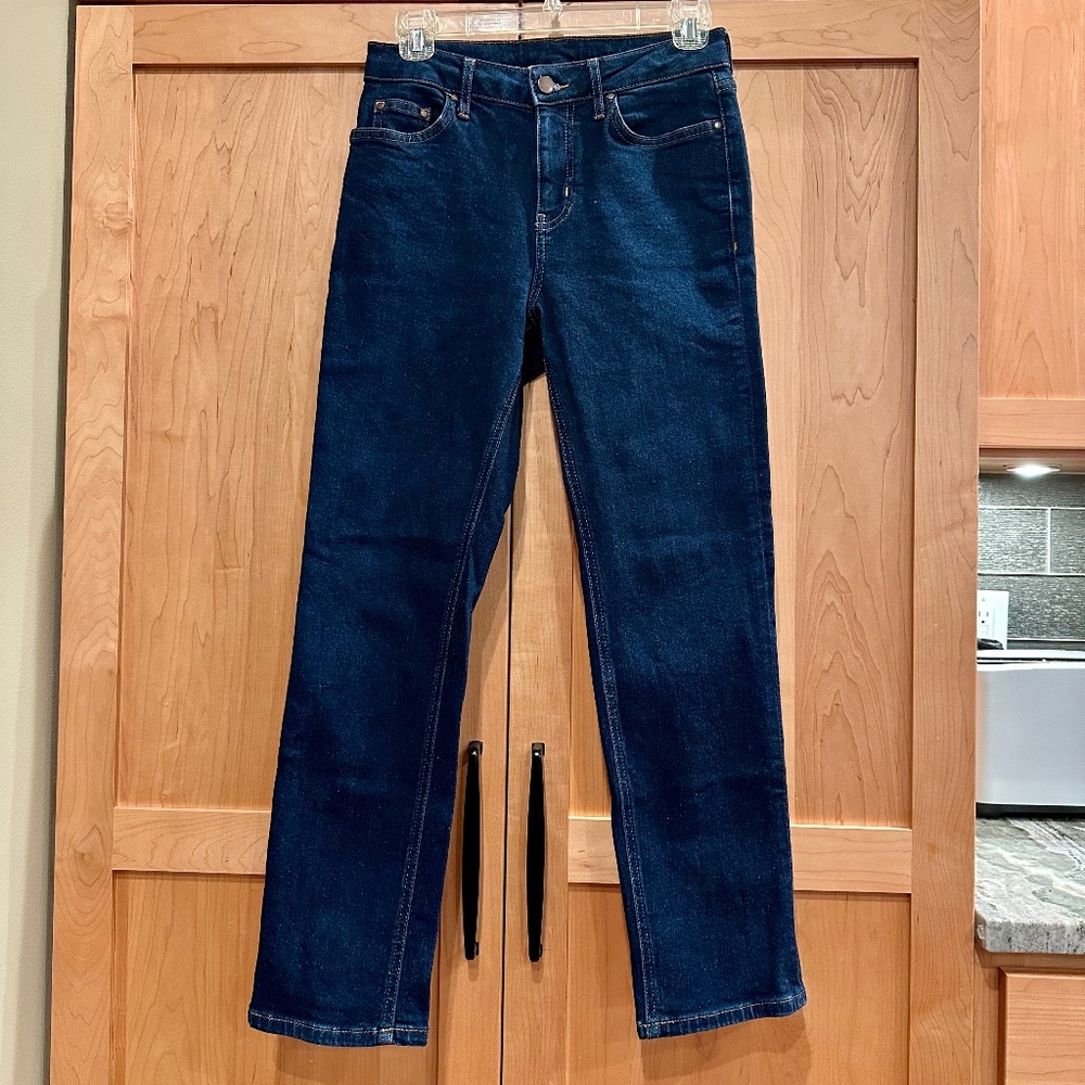 Boden Slim Straight mid-rise ankle jeans in dark indigo size 4P